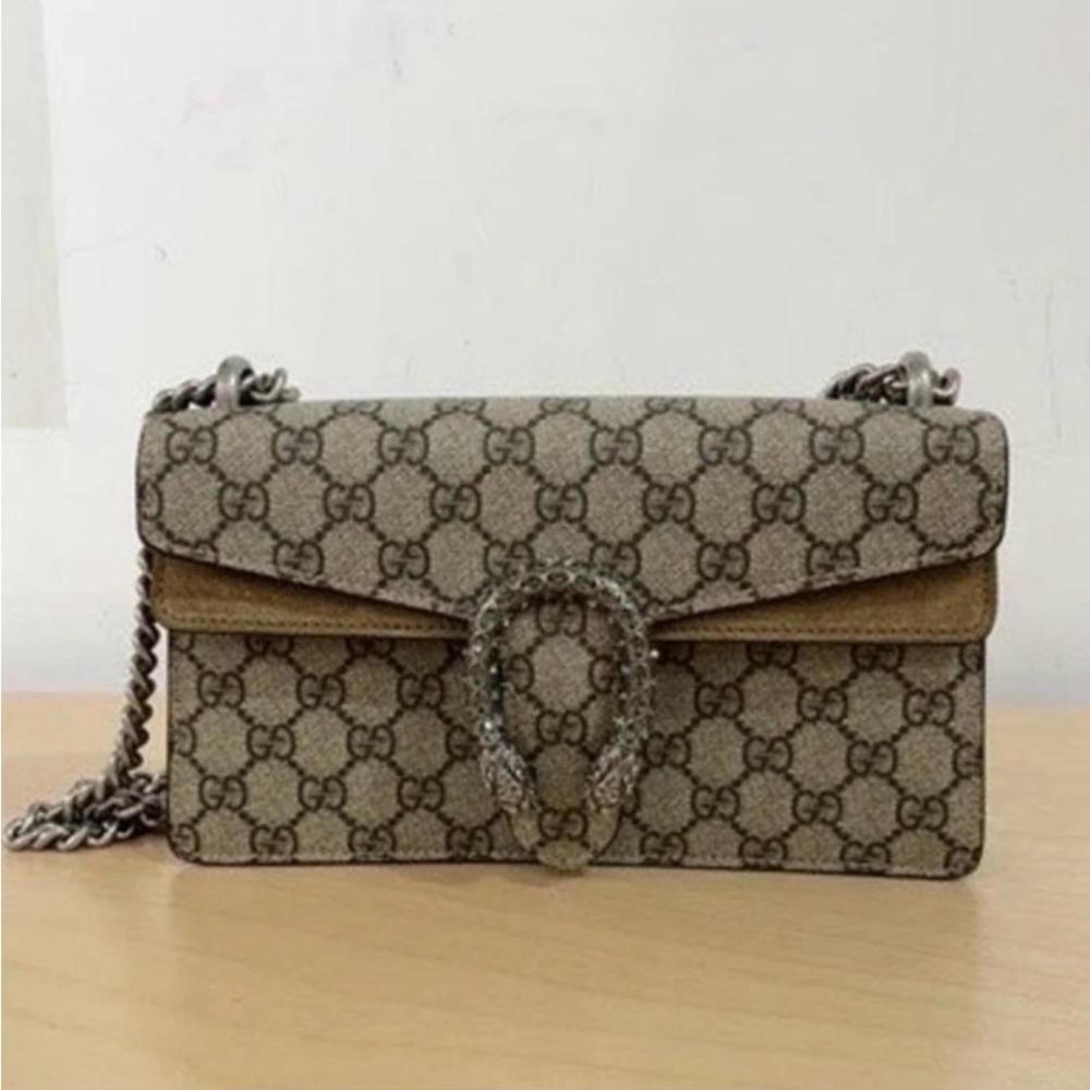 Gucci Tan Monogram Dionysus GG Supreme Shoulder Bag